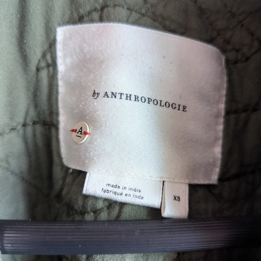 Anthropologie Sage Green Quilted Kimono Jacket - Picture 3 of 4